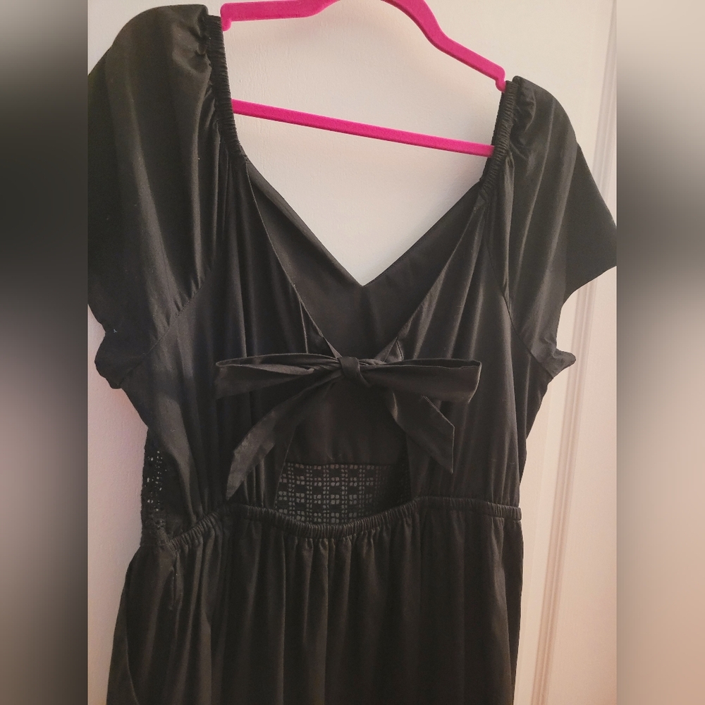 Torrid- NWOT Elegant Black Midi Dress with Ruffle Hem - Picture 7 of 12